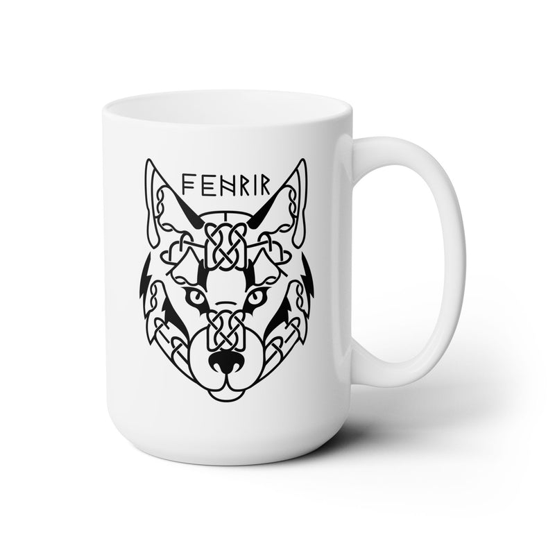 Fenrir Nordic Wolf Viking Mug – 15oz Norse Mythology Coffee Cup