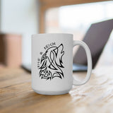 Rise & Reign Fenrir Viking Wolf Mug – 15oz Norse Mythology Coffee Cup | Valhalla Gift for Him | Odin Pagan Norse Tea Mug