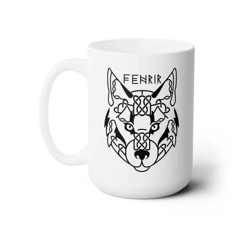Fenrir Nordic Wolf Viking Mug – 15oz Norse Mythology Coffee Cup